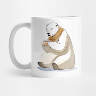 Polar Bear Drinking Coffee Mug